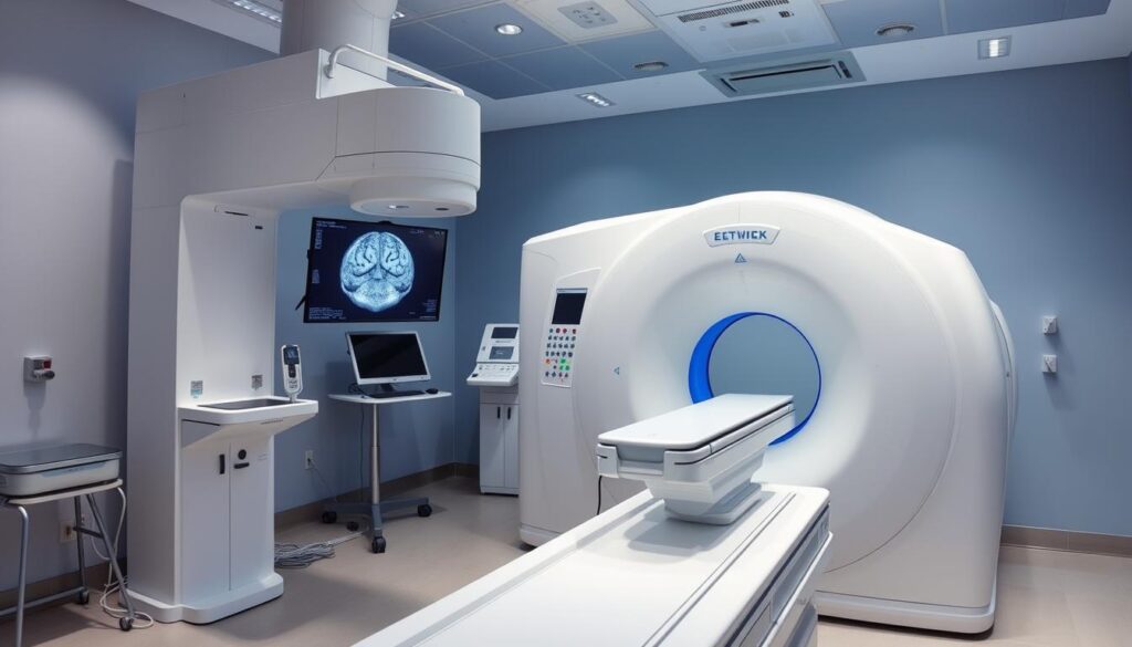 Equipamento moderno de radioterapia para tratamento de tumor cerebral Equipamento moderno de radioterapia para tratamento de tumor cerebral